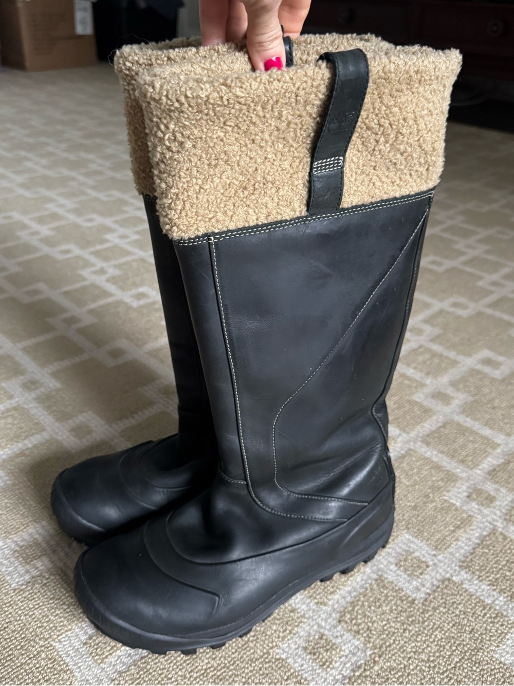 Timberland Earthkeepers Mount Holly Tall Waterproof Boots Black Leather Size 8 - Picture 14 of 16